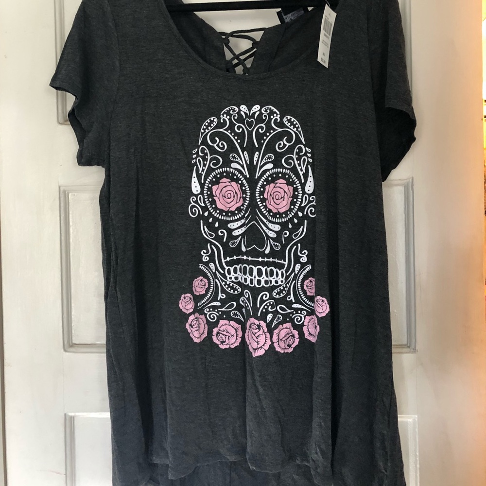 Glitter skull T-shirt